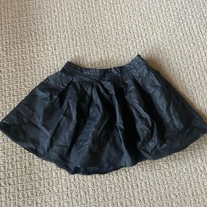Faux Leather Pleated Skirt